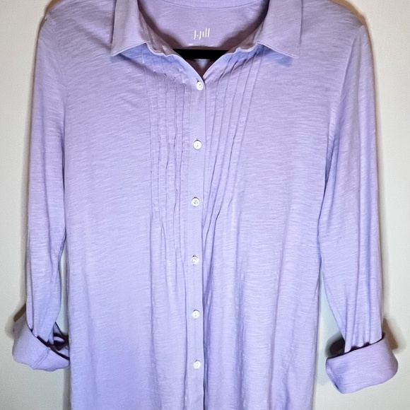JJill Pintuck Slub Top light purple med. - Picture 3 of 11